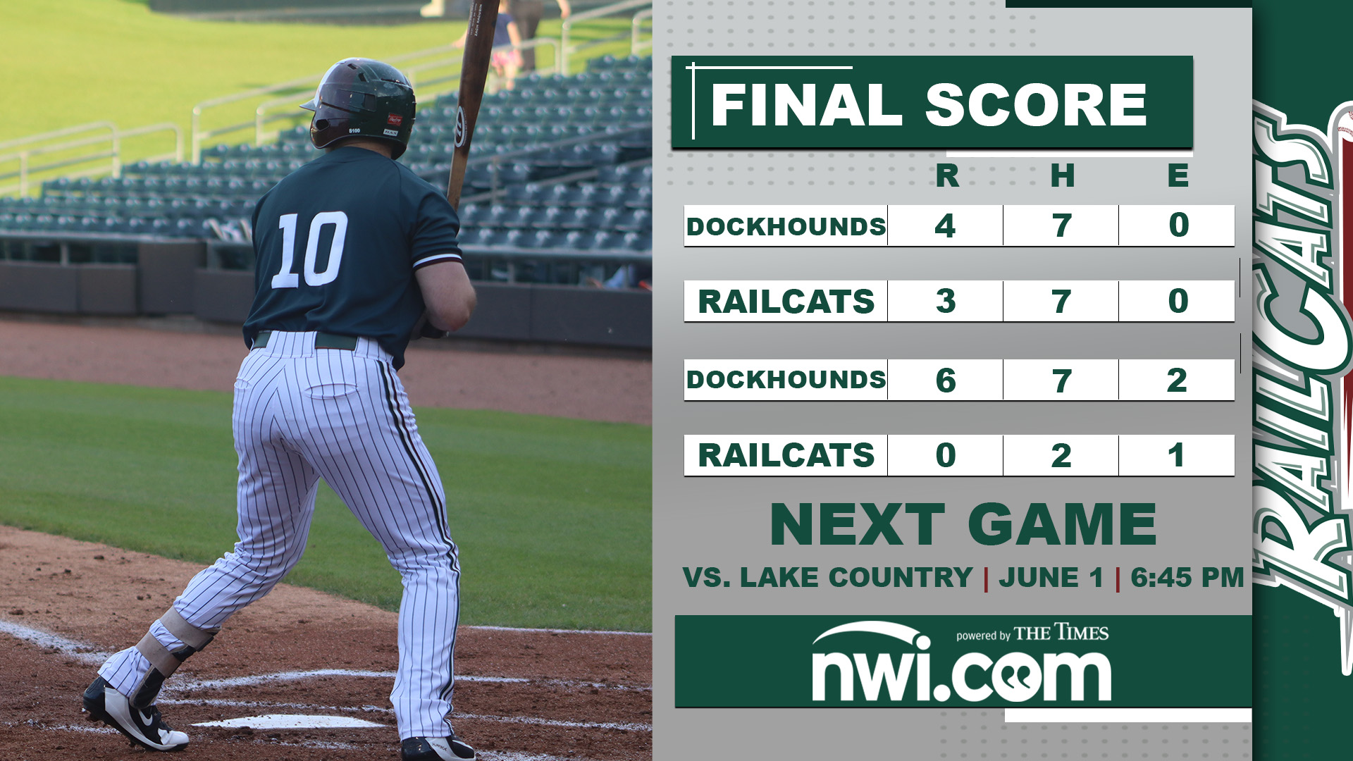 DockHounds Take Both Games in Memorial Day Doubleheader
