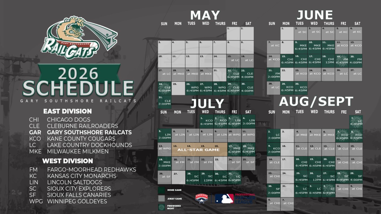 RailCats Announce 2026 Schedule
