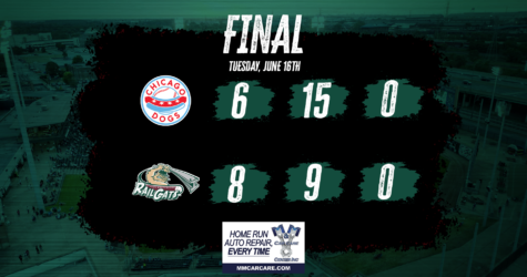 RailCats Score Six in the First and Hold On 8-6 over Dogs