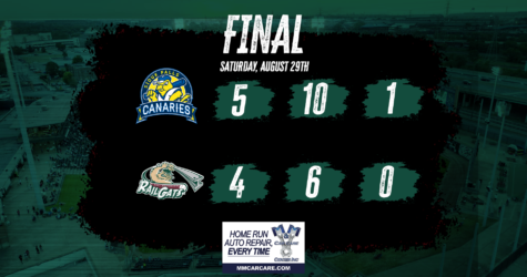 Two Doubles in Ninth Rallies Canaries Past RailCats